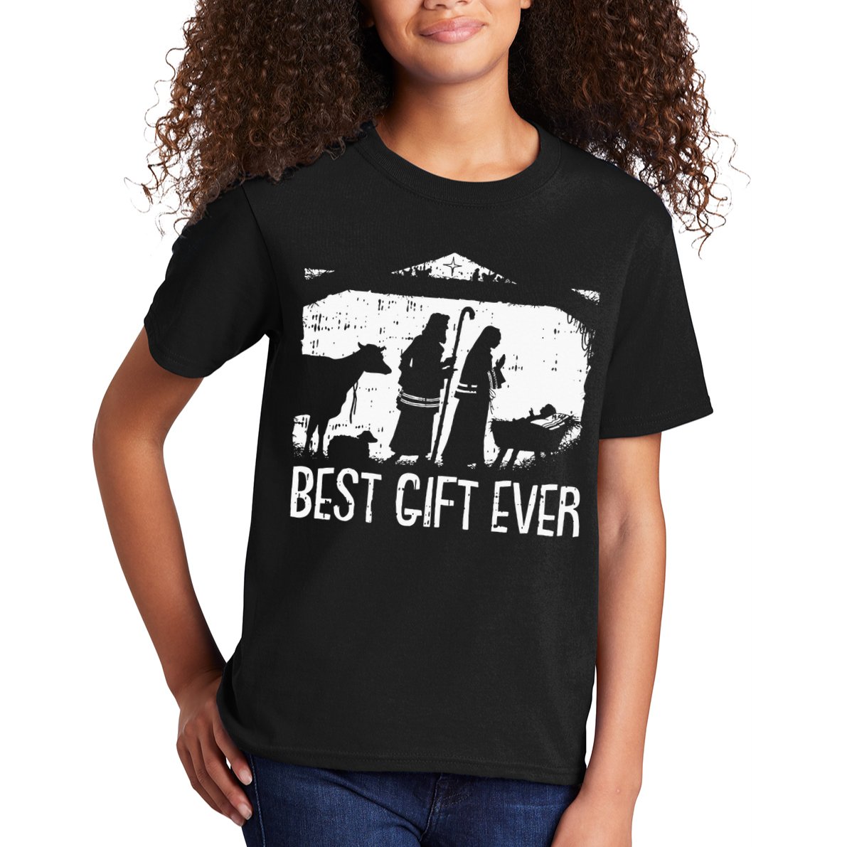 Best Ever Christmas Cool Jesus Nativity Scene Christian Kids T-Shirt