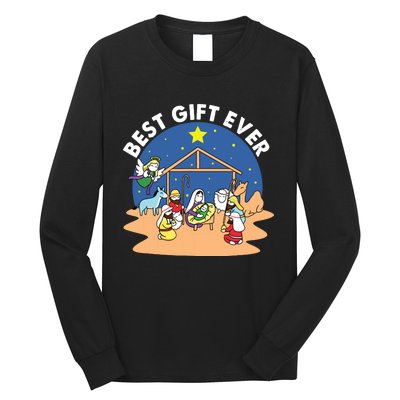 Best Ever Christmas Jesus Nativity Scene Christian Xmas Long Sleeve Shirt