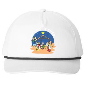 Best Ever Christmas Jesus Nativity Scene Christian Xmas Snapback Five-Panel Rope Hat