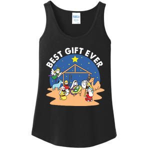 Best Ever Christmas Jesus Nativity Scene Christian Xmas Ladies Essential Tank