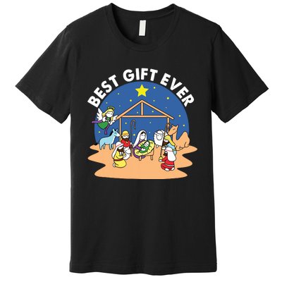 Best Ever Christmas Jesus Nativity Scene Christian Xmas Premium T-Shirt