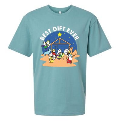 Best Ever Christmas Jesus Nativity Scene Christian Xmas Sueded Cloud Jersey T-Shirt