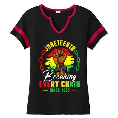 Breaking Every Chain Since 1865 Juneteenth Freedom Ladies Halftime Notch Neck Tee