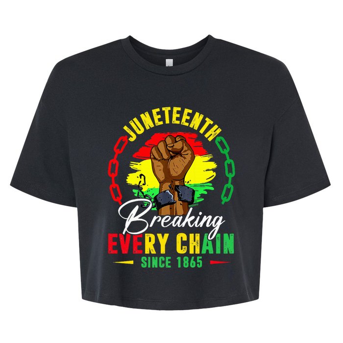 Breaking Every Chain Since 1865 Juneteenth Freedom Bella+Canvas Jersey Crop Tee