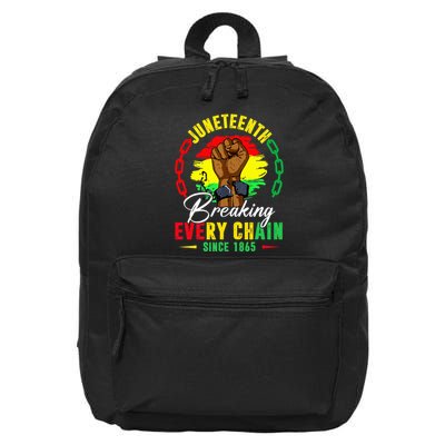 Breaking Every Chain Since 1865 Juneteenth Freedom 16 in Basic Backpack
