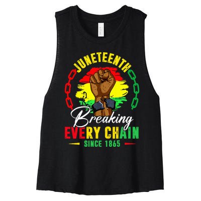 Breaking Every Chain Since 1865 Juneteenth Freedom Women's Racerback Cropped Tank