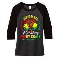 Breaking Every Chain Since 1865 Juneteenth Freedom Women's Tri-Blend 3/4-Sleeve Raglan Shirt