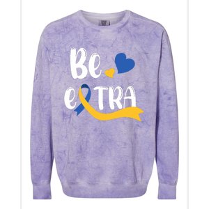 Be Extra Cute T21 World Down Syndrome Awareness Day Colorblast Crewneck Sweatshirt