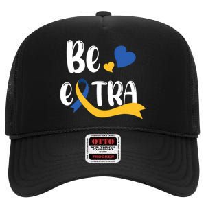 Be Extra Cute T21 World Down Syndrome Awareness Day High Crown Mesh Back Trucker Hat