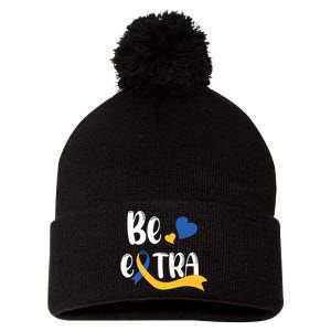 Be Extra Cute T21 World Down Syndrome Awareness Day Pom Pom 12in Knit Beanie