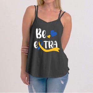 Be Extra Cute T21 World Down Syndrome Awareness Day Women's Strappy Tank