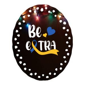 Be Extra Cute T21 World Down Syndrome Awareness Day Ceramic Oval Ornament