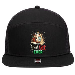 Best Ever Christmas Cool Jesus Nativity Scene Christian 7 Panel Mesh Trucker Snapback Hat