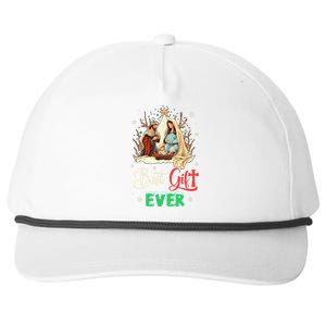 Best Ever Christmas Cool Jesus Nativity Scene Christian Snapback Five-Panel Rope Hat