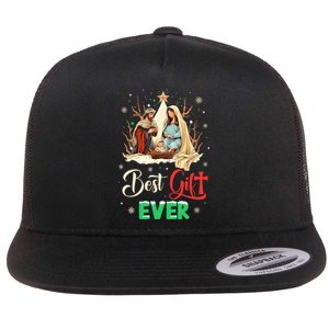 Best Ever Christmas Cool Jesus Nativity Scene Christian Flat Bill Trucker Hat