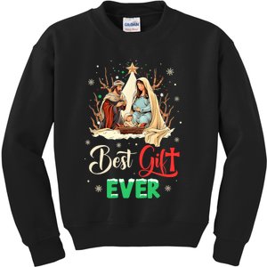 Best Ever Christmas Cool Jesus Nativity Scene Christian Kids Sweatshirt