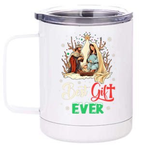 Best Ever Christmas Cool Jesus Nativity Scene Christian 12 oz Stainless Steel Tumbler Cup