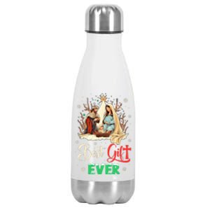 Best Ever Christmas Cool Jesus Nativity Scene Christian Stainless Steel Insulated Water Bottle