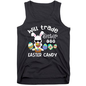 Bunny Eat Chocolate Eggs Will Trade Sister Easter Tank Top