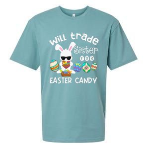 Bunny Eat Chocolate Eggs Will Trade Sister Easter Sueded Cloud Jersey T-Shirt