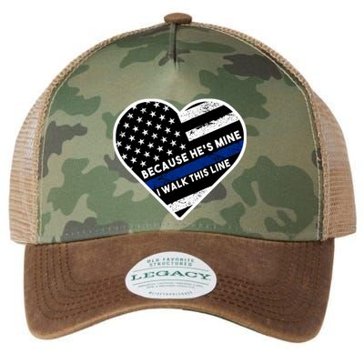 Because He's Mine I Walk This Line Back The Blue Legacy Tie Dye Trucker Hat