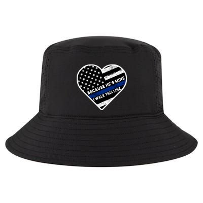 Because He's Mine I Walk This Line Back The Blue Cool Comfort Performance Bucket Hat
