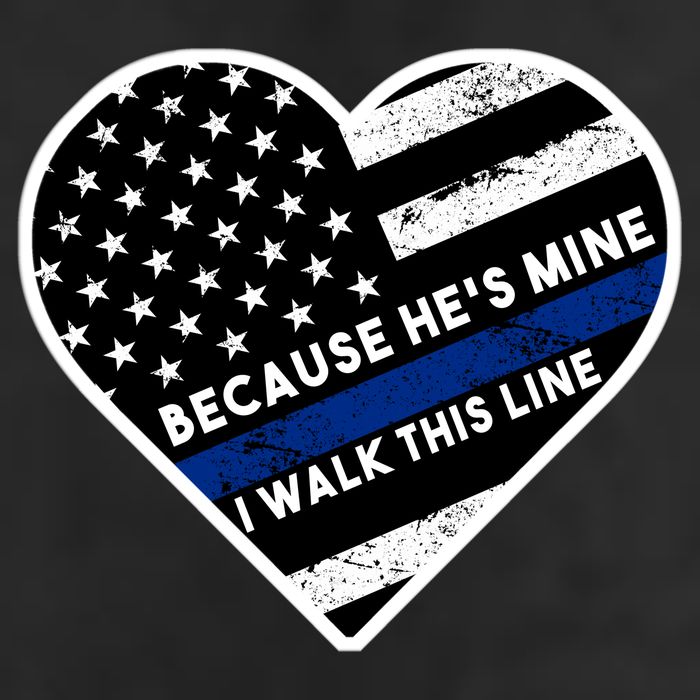 Because He's Mine I Walk This Line Back The Blue Garment-Dyed Heavyweight T-Shirt