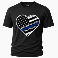 Because He's Mine I Walk This Line Back The Blue Cooling Performance Crew T-Shirt