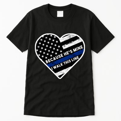 Because He's Mine I Walk This Line Back The Blue Tall T-Shirt