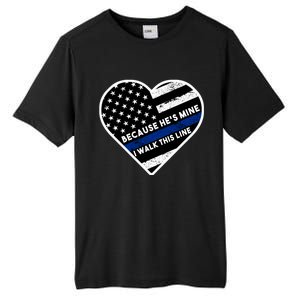 Because He's Mine I Walk This Line Back The Blue Tall Fusion ChromaSoft Performance T-Shirt