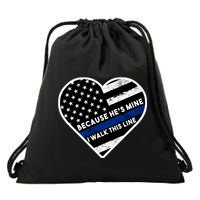 Because He's Mine I Walk This Line Back The Blue Drawstring Bag