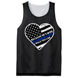 Because He's Mine I Walk This Line Back The Blue Mesh Reversible Basketball Jersey Tank