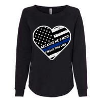 Because He's Mine I Walk This Line Back The Blue Womens California Wash Sweatshirt