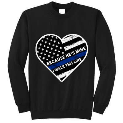 Because He's Mine I Walk This Line Back The Blue Tall Sweatshirt