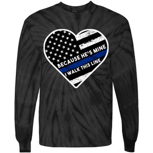 Because He's Mine I Walk This Line Back The Blue Tie-Dye Long Sleeve Shirt