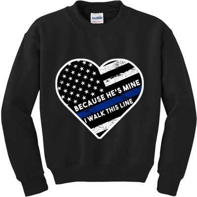 Because He's Mine I Walk This Line Back The Blue Kids Sweatshirt