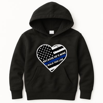 Because He's Mine I Walk This Line Back The Blue Kids Hoodie