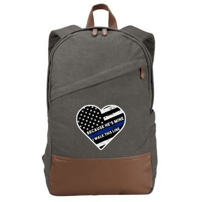 Because He's Mine I Walk This Line Back The Blue Cotton Canvas Backpack