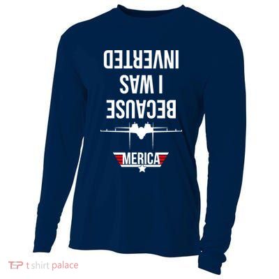 Because I Was Inverted Jet Fighter Cooling Performance Long Sleeve Crew