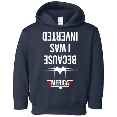 Because I Was Inverted Jet Fighter Toddler Hoodie