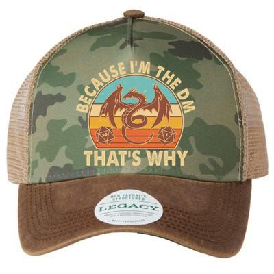 Because I'm the DM That's Why Vintage Legacy Tie Dye Trucker Hat