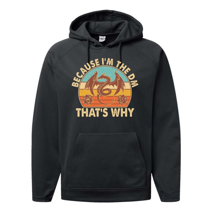 Because I'm the DM That's Why Vintage Performance Fleece Hoodie