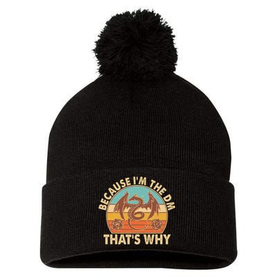 Because I'm the DM That's Why Vintage Pom Pom 12in Knit Beanie