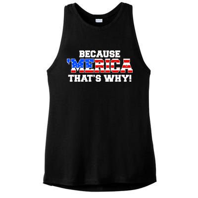 Because Merica Thats Why Ladies PosiCharge Tri-Blend Wicking Tank