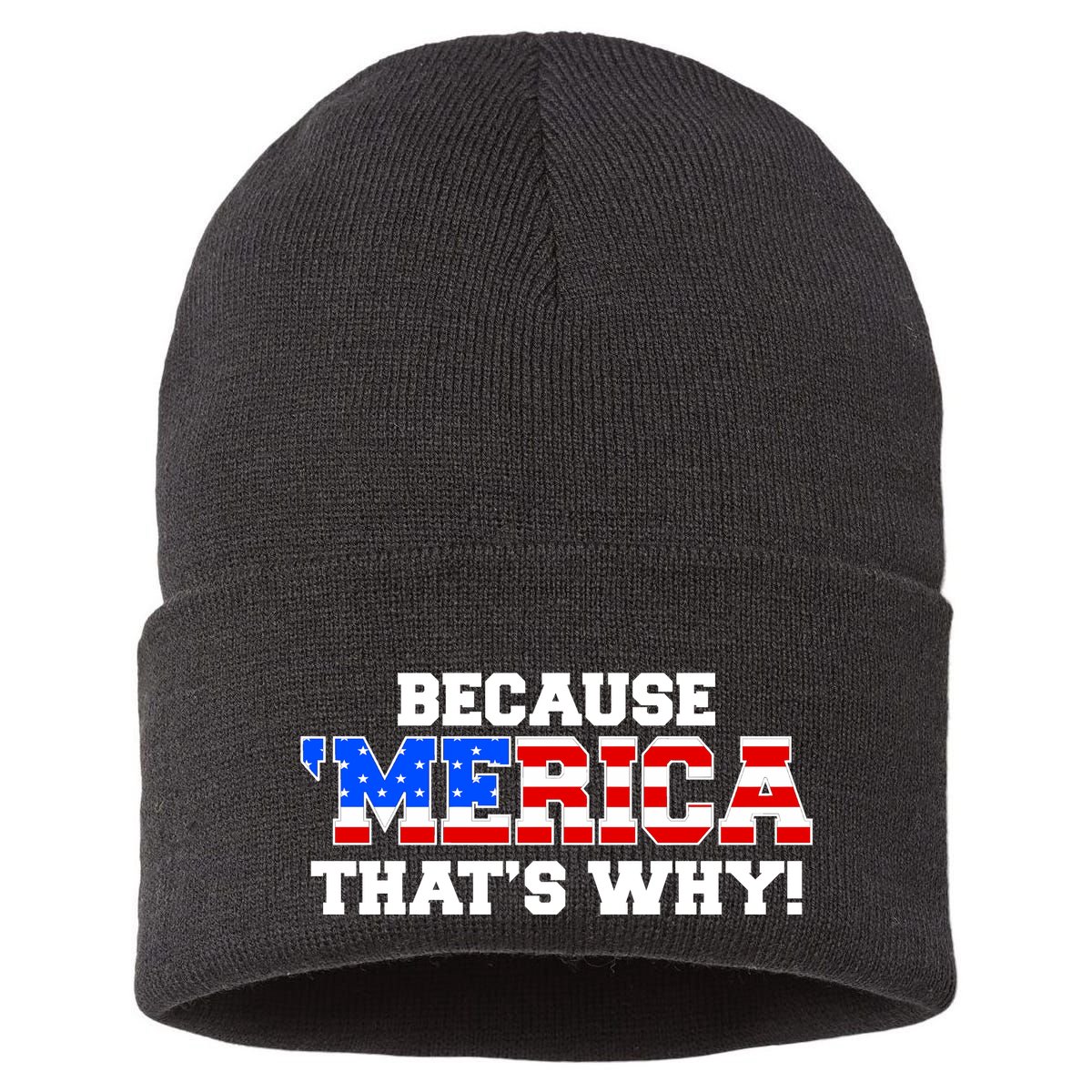 Because Merica Thats Why Sustainable Knit Beanie