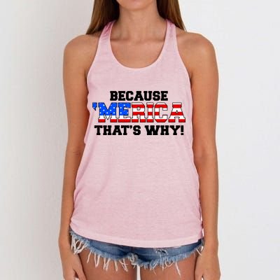 Because Merica Thats Why Women's Knotted Racerback Tank