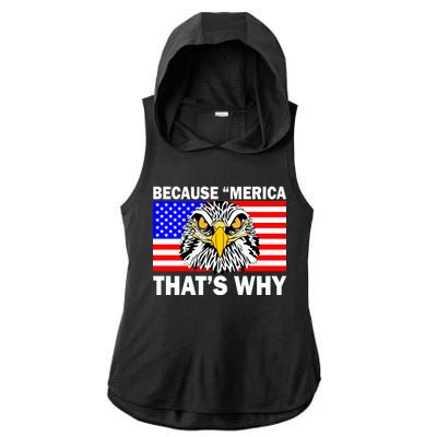 Because 'Merica That's Why! Eagle Ladies PosiCharge Tri-Blend Wicking Draft Hoodie Tank