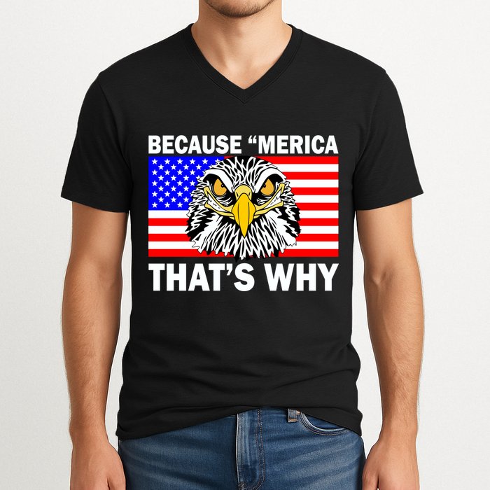 Because 'Merica That's Why! Eagle V-Neck T-Shirt