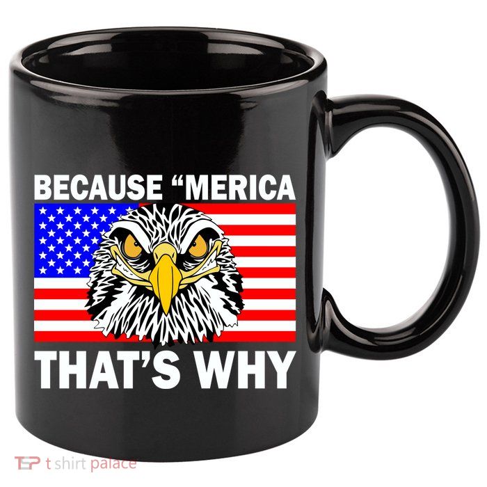 Because 'Merica That's Why! Eagle 11oz C Handle Ceramic Mug