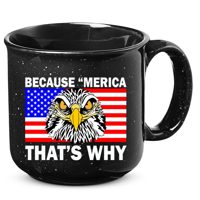 Because 'Merica That's Why! Eagle 15oz Campfire Ceramic Mug
